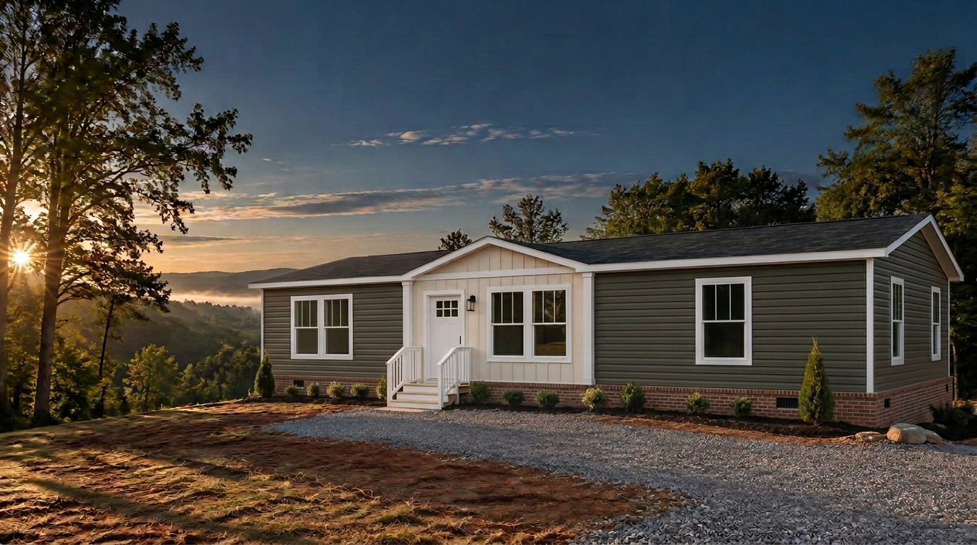 New manufactured home on a Tennessee homesite